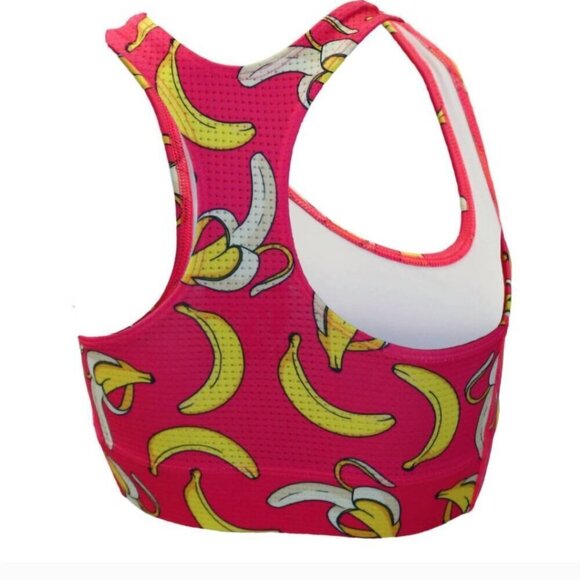 B.O.A. 'Gone Bananas Performance Bra Supportive Sports Racer Back USA Medium - Picture 2 of 7